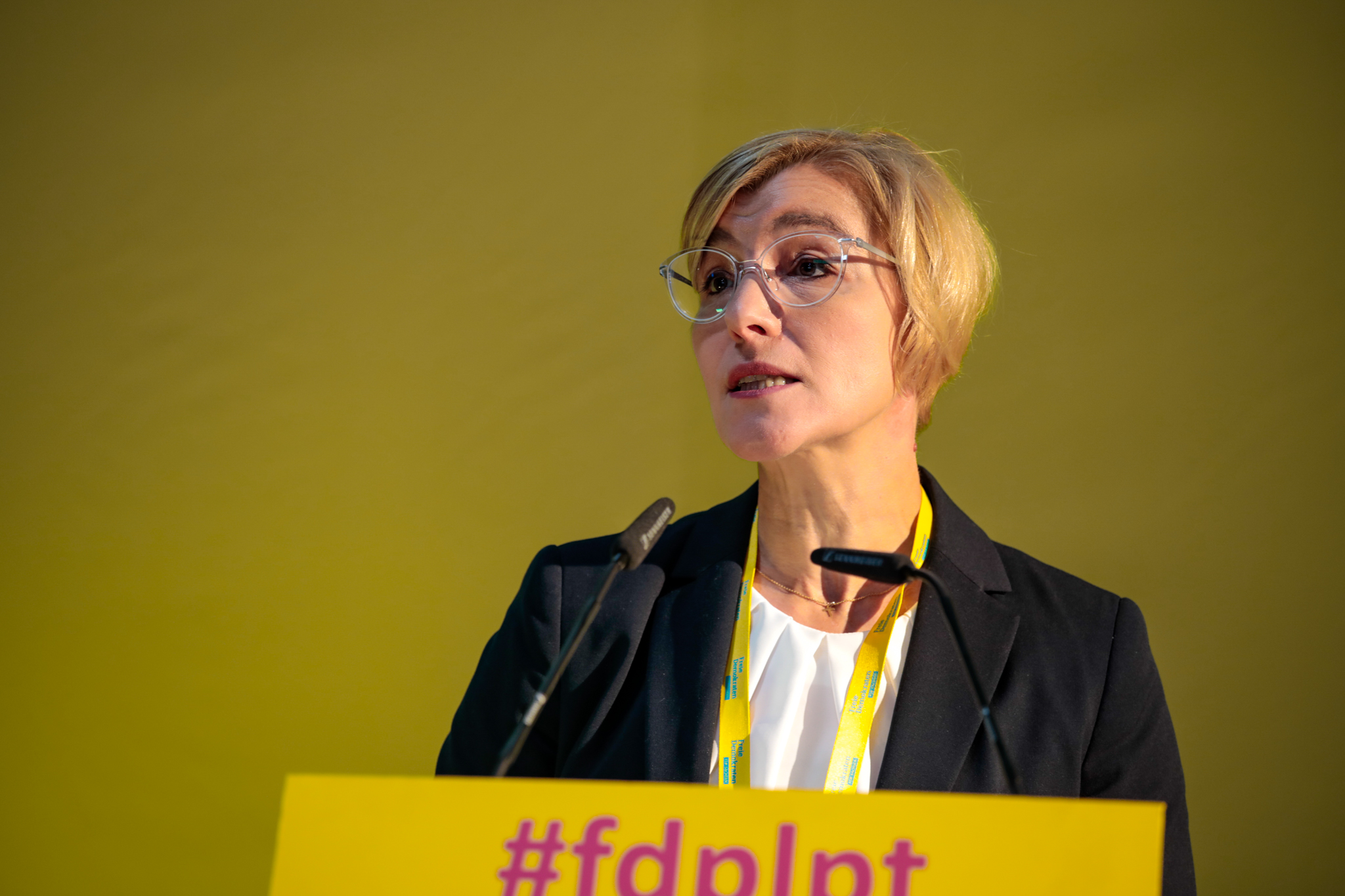 Anita Maaß bei Ihrer Rede auf dem Landesparteitag in Döbeln